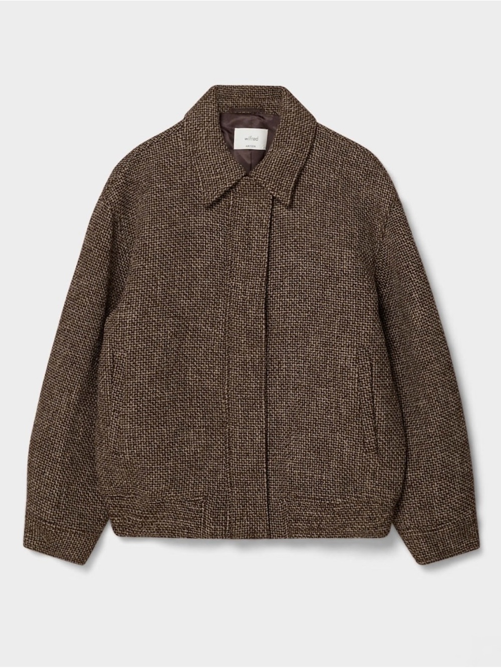 Wilfred Brown Tweed-Texture Bomber Jacket